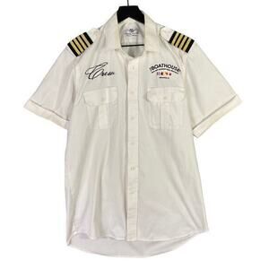 Boathouse‎ Orlando FL Men's White Short Sleeve Dress Shirt Size 16.5 Workwear